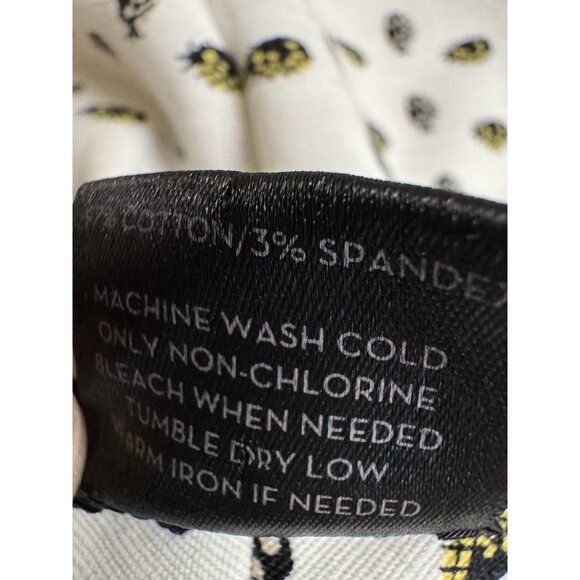 Ann Taylor Petite Pineapple Print Ankle Pants Women 14P White Cropped Stretch - Picture 6 of 6